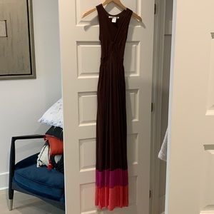 DVF colour block maxi dress